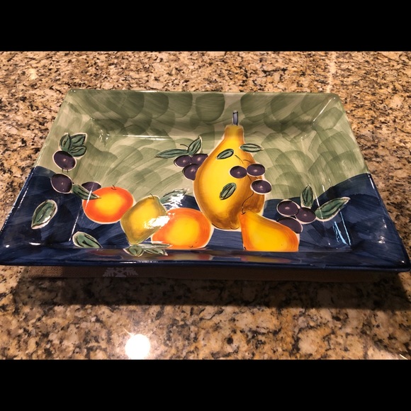 Tabletops Unlimited Leina 1 Raised rectangular platter 1 Square pedestal bowl - Picture 3 of 8